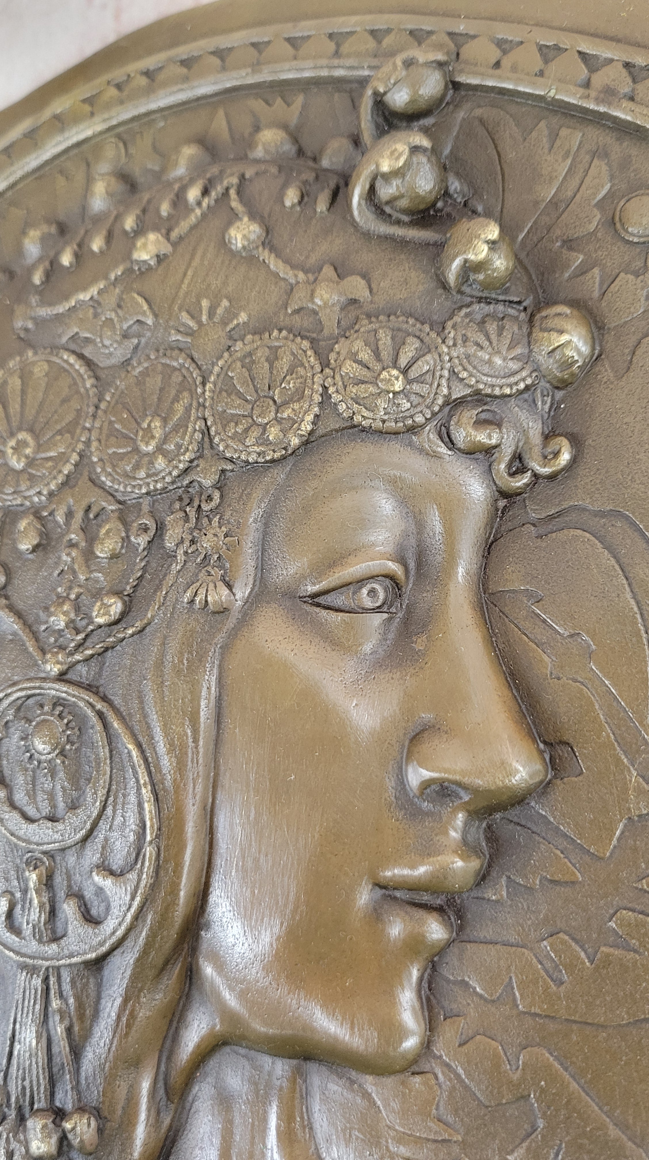 Art Nouveau/Deco Sexy Egyptian Goddess Wall Mount Bronze Sculpture Figurine Sale