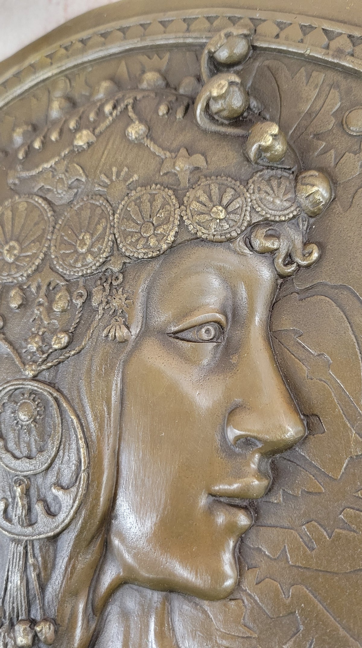 Art Nouveau/Deco Sexy Egyptian Goddess Wall Mount Bronze Sculpture Figurine Sale