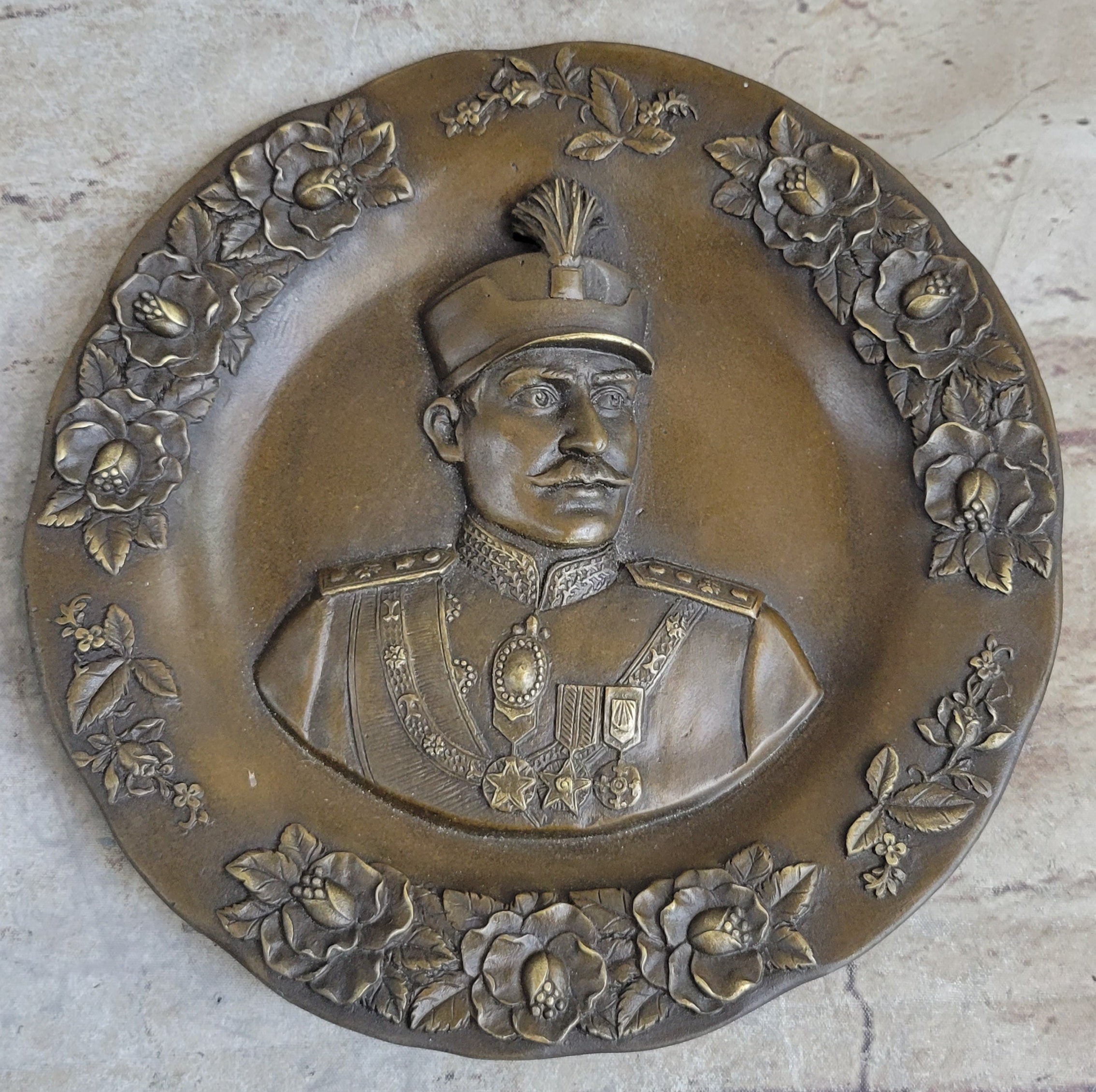 Bronze Sculpture Original Signed Artwork by Kaneve Persia Iran Reza Shah Pahlavi