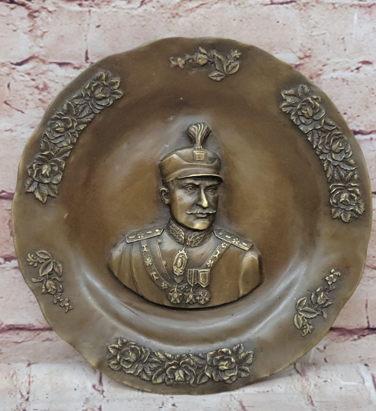 Reza Shah Pahlavi Memorial Bas-Relief Bronze Plaque by Artist Kaneve Art Decor