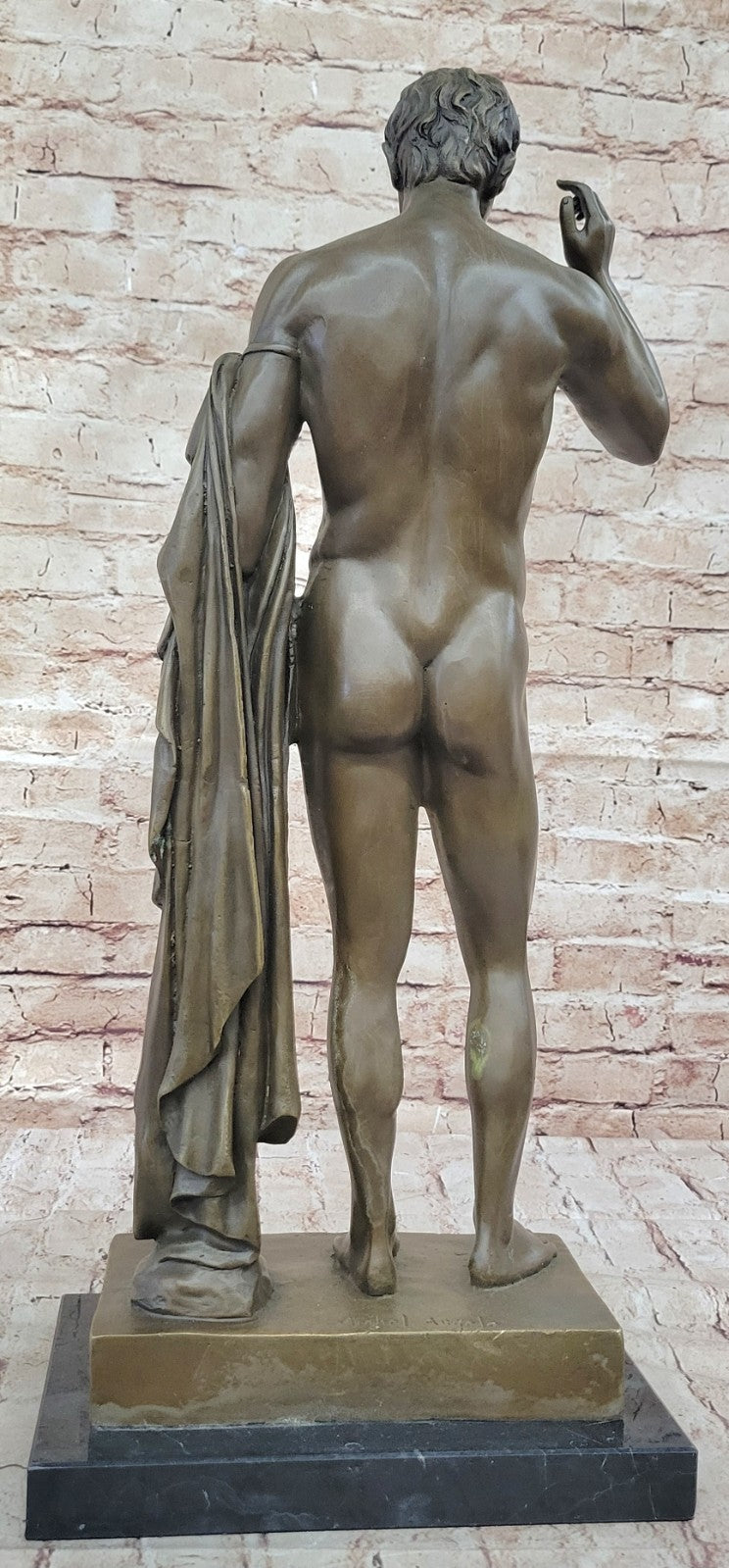 Nude Young Man Male David Bronze Marble Statue Sculpture Figurine Hot Cast Decor