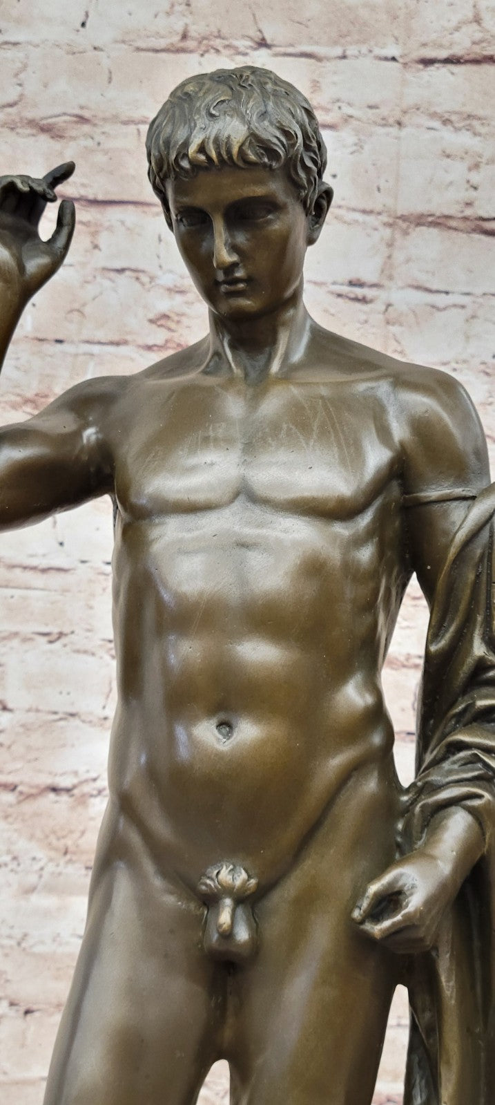 Nude Young Man Male David Bronze Marble Statue Sculpture Figurine Hot Cast Decor