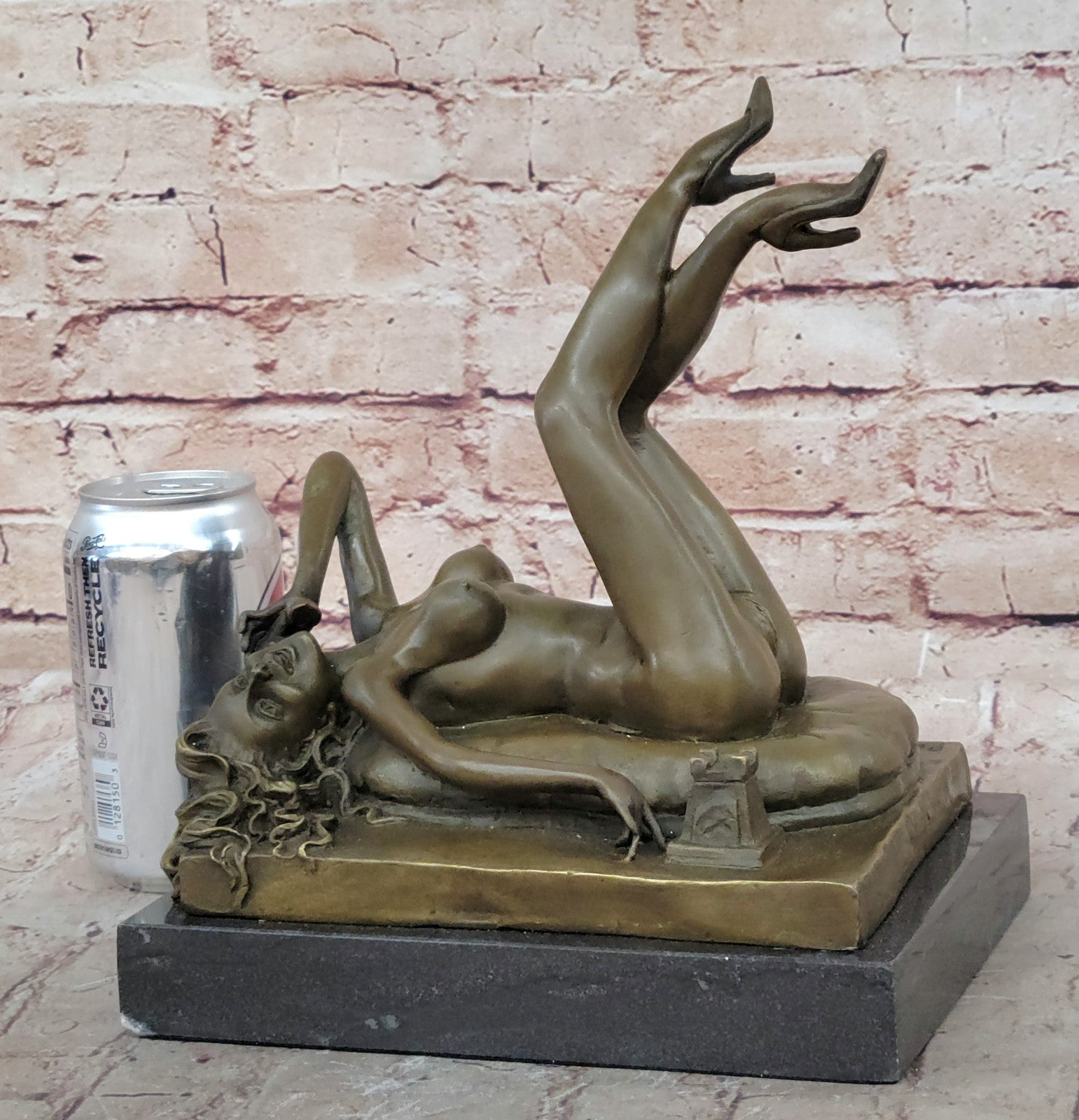 Bronze Figurine Statue Sculpture Bronze Figurine Woman/lady on The phone Erotic