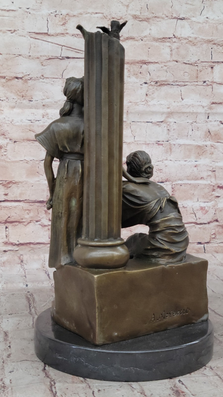 VERY FINE FRENCH YOUNG GIRLS MAIDEN BRONZE FIGURE SIGNED HIPPOLYTE MOREAU FIGURE