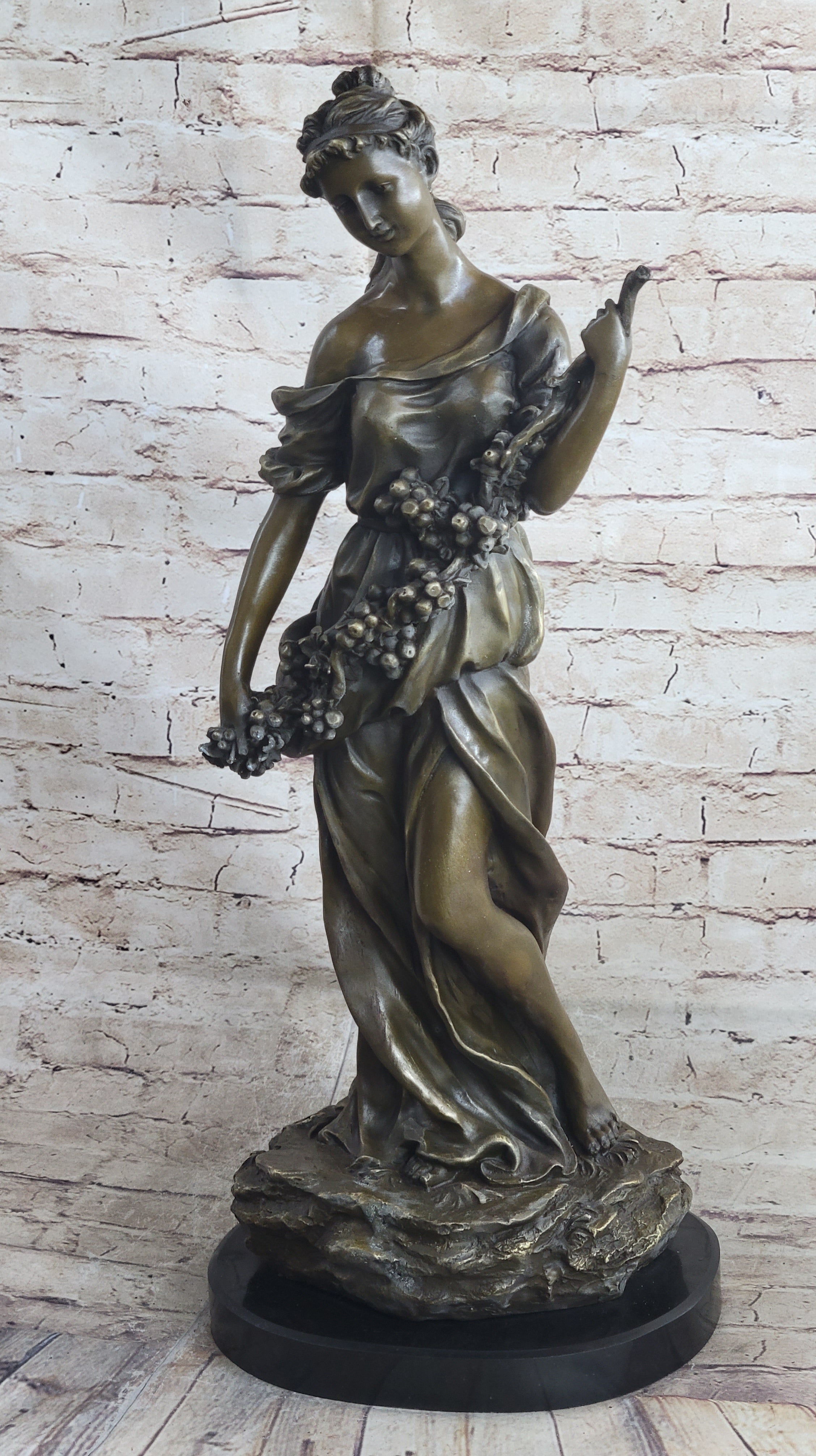 Demeter Greek Goddess of Harvest Bust Figurine Statue Genuine Real Bronze DEAL