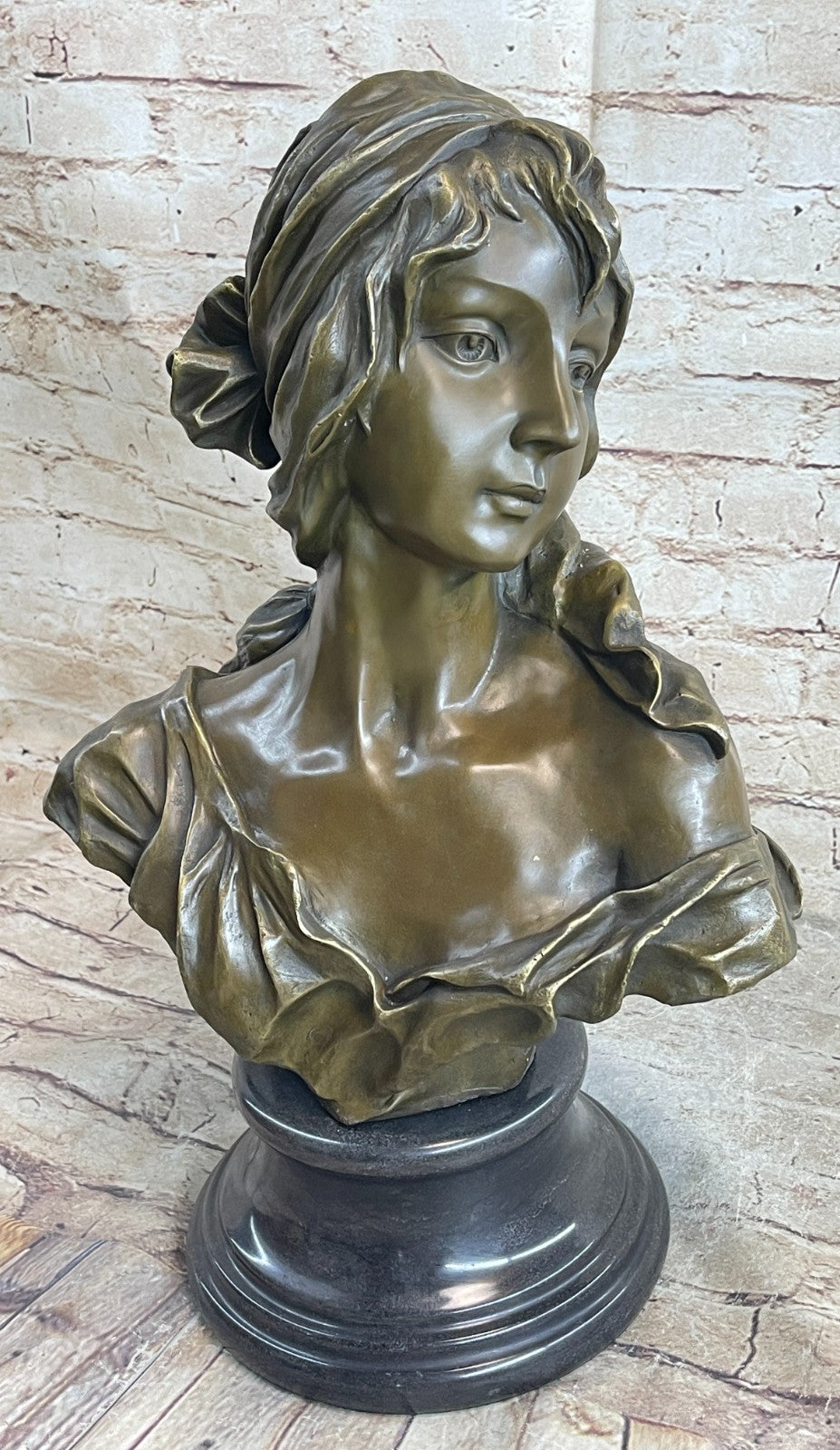 Art Nouveau Bronze Female Bust Figural Lost Wax Method Signed France Figurine SALE