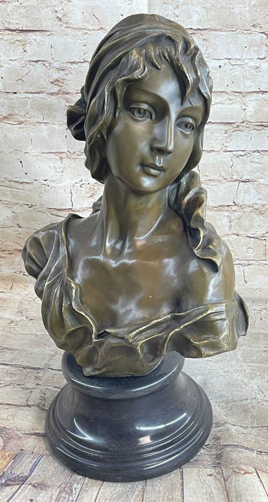 Art Nouveau Bronze Female Bust Figural Lost Wax Method Signed France Figurine SALE