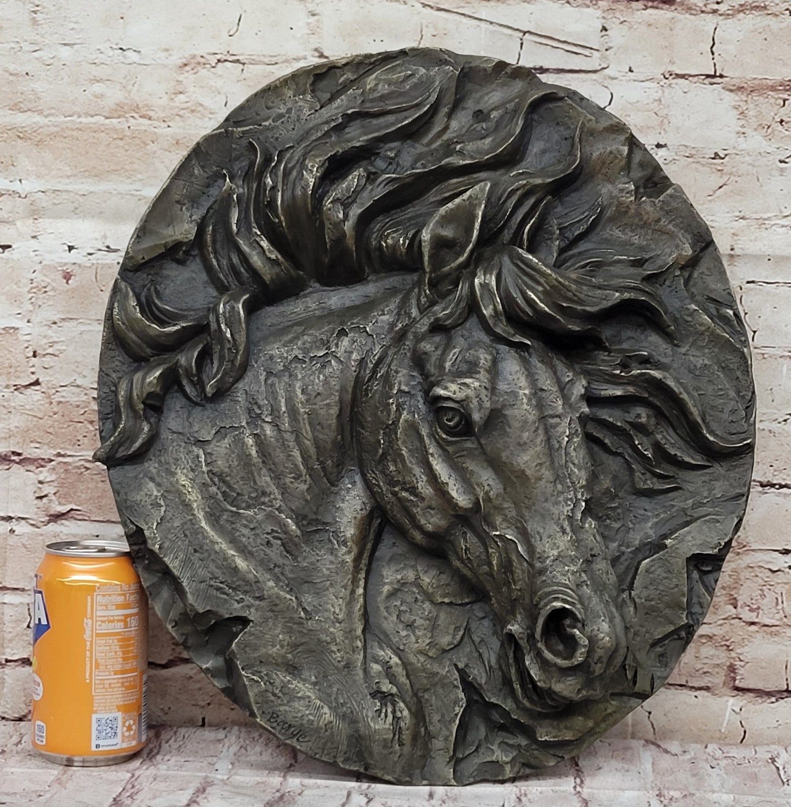 Handcrafted bronze sculpture SALE Head Horse Bust Unique Barye Signed Artwork