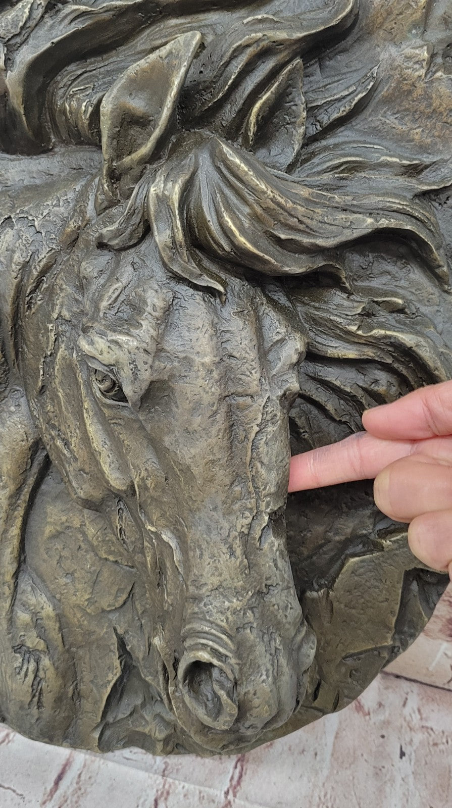 Handcrafted bronze sculpture SALE Head Horse Bust Unique Barye Signed Artwork