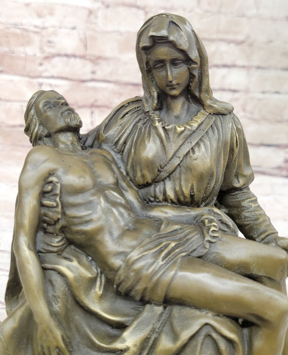 Genuine Bronze Figurine Religious Michelangelo Pieta Jesus Mary Statue Large Sale