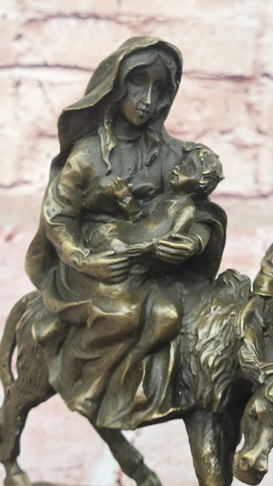 Handcrafted bronze sculpture SALE Ev Biblical Egypt Into Flight Signed Original