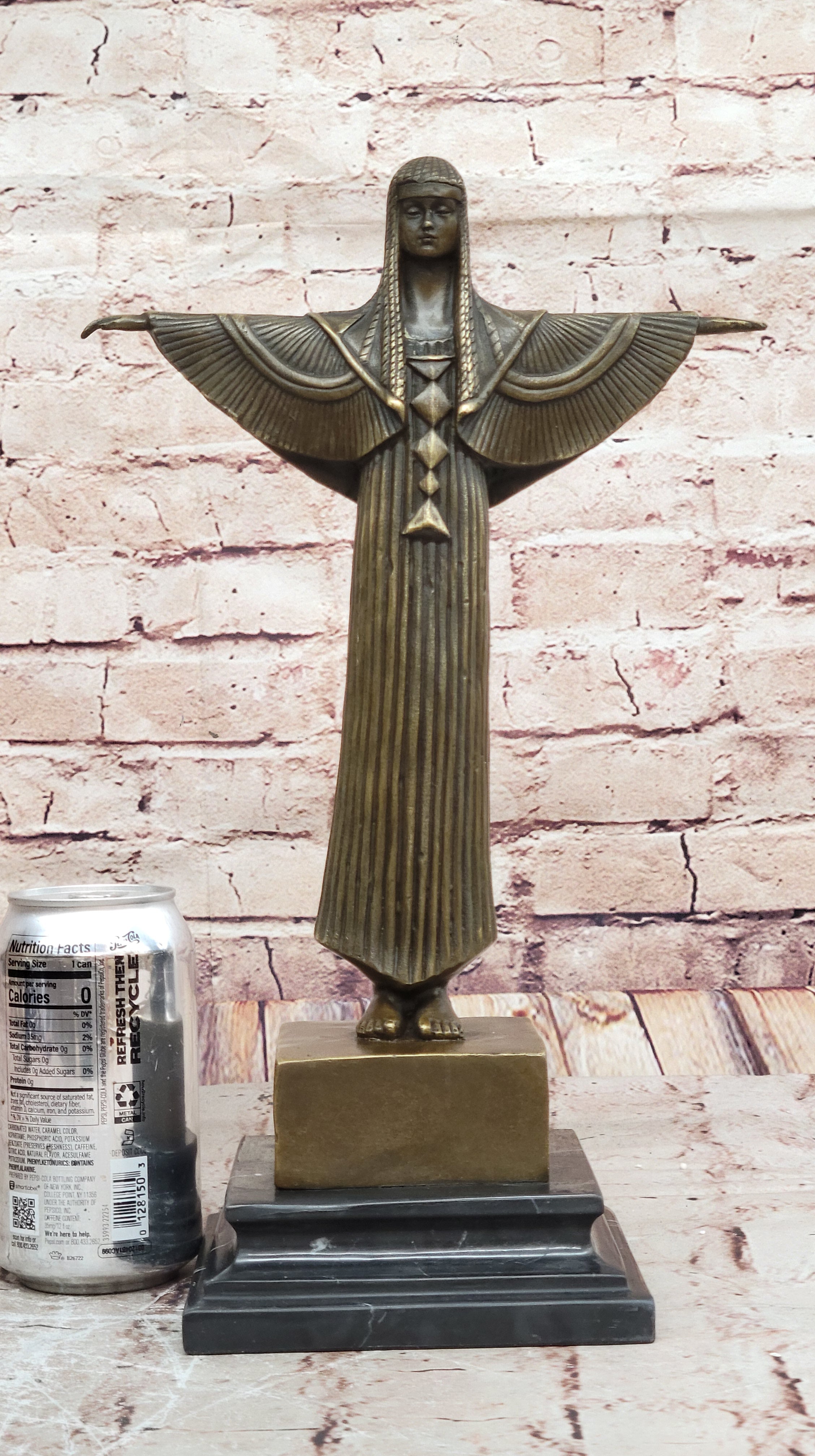 Princess Statue Sculpture Handmade Bronze on Marble Cleopatra Egyptian Figurine