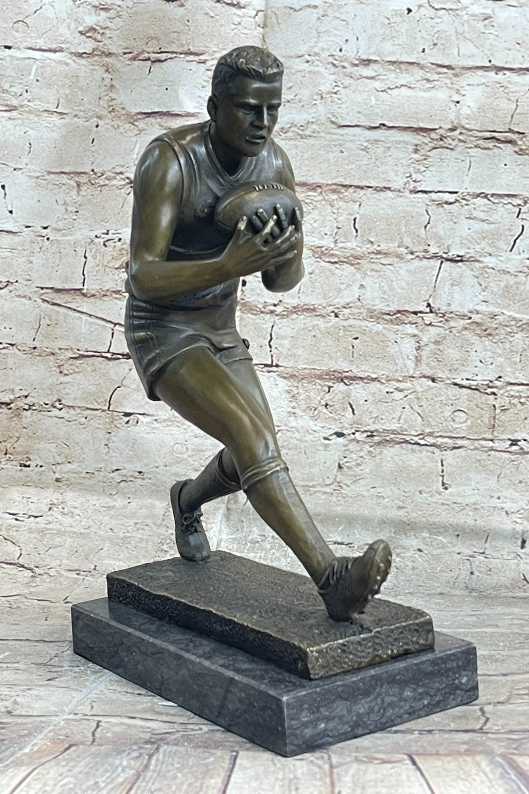 Rugby Australian Australia Player 100% solid Bronze Sculpture Statue Decor Sale