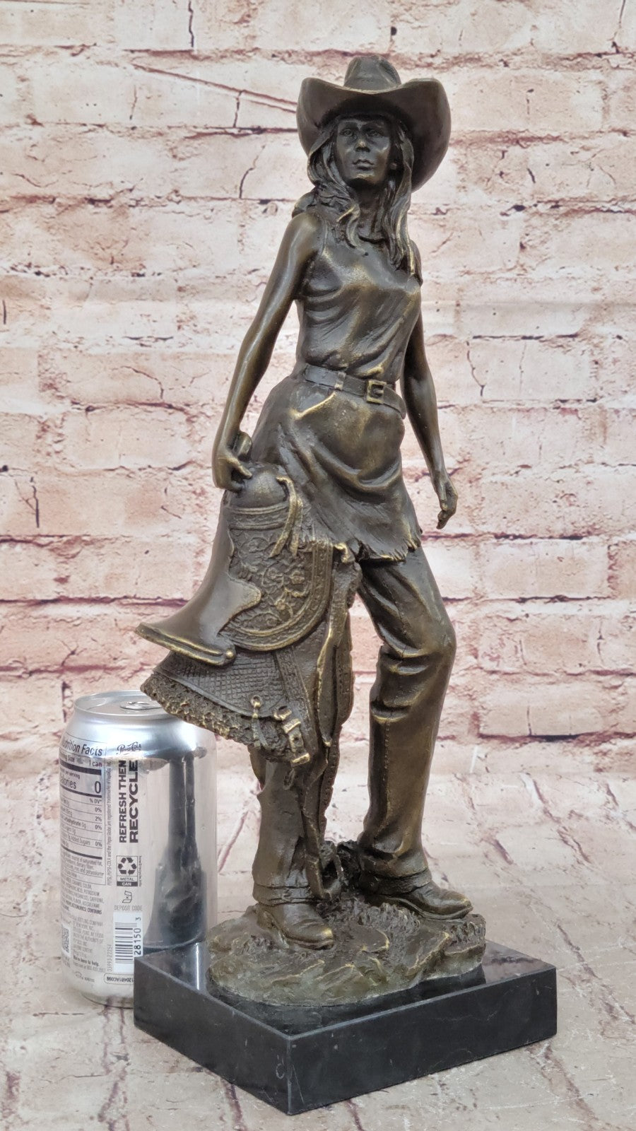 Handcrafted bronze sculpture SALE With Cowgirl Cast Hot Kamiko Signed Original