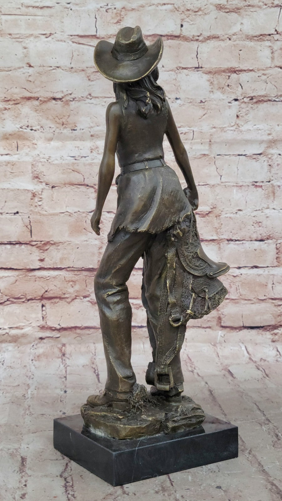 Handcrafted bronze sculpture SALE With Cowgirl Cast Hot Kamiko Signed Original