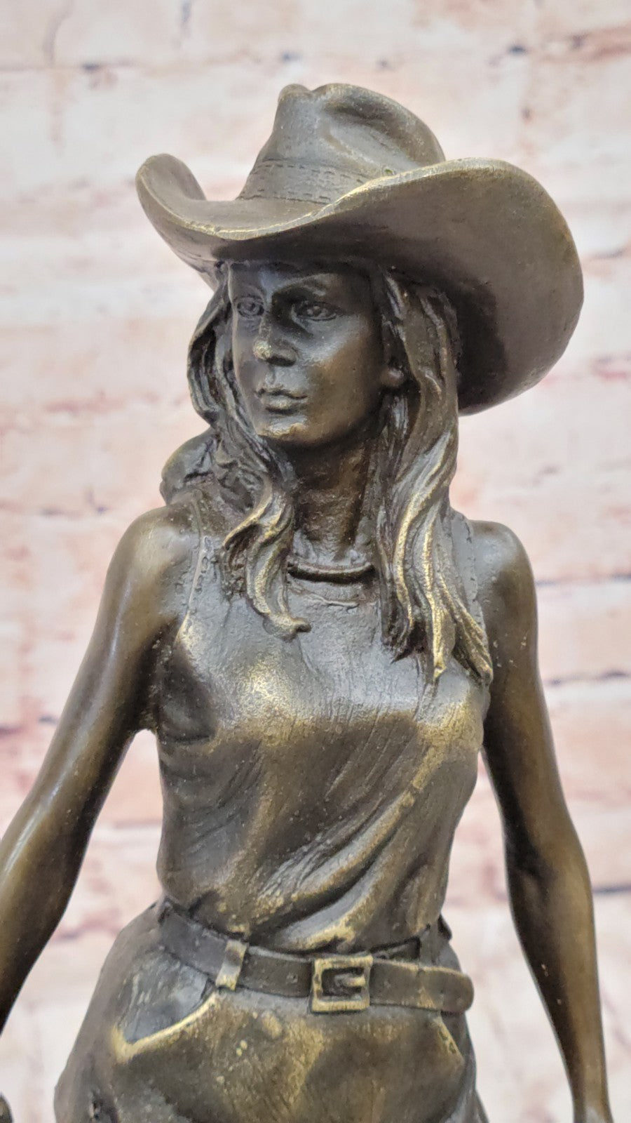 Handcrafted bronze sculpture SALE With Cowgirl Cast Hot Kamiko Signed Original
