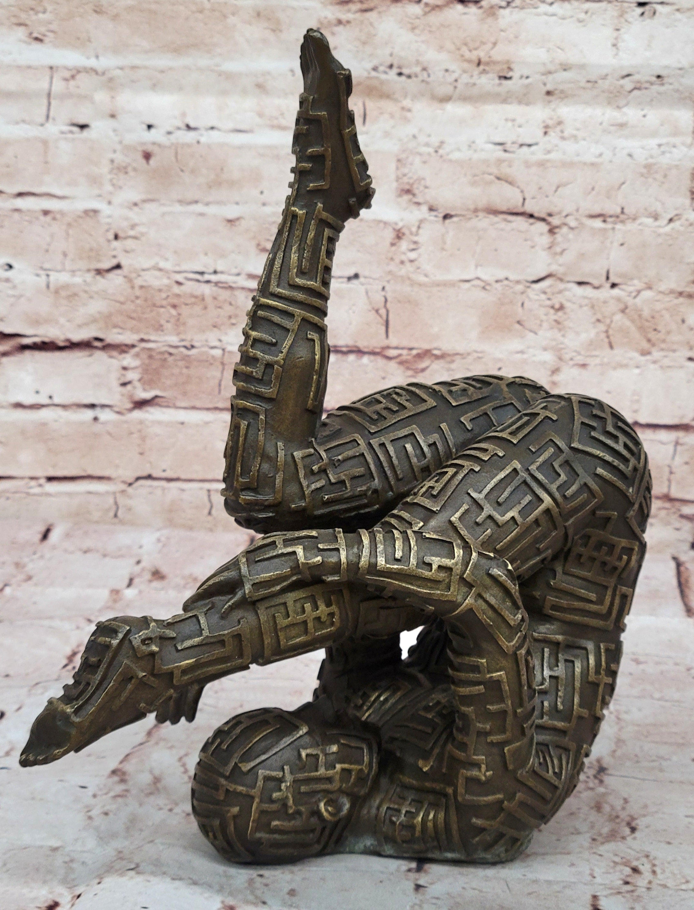 COLLECTIBLE BRONZE SCULPTURE STATUE Art Deco Rare Salvador Dali Male Figurine