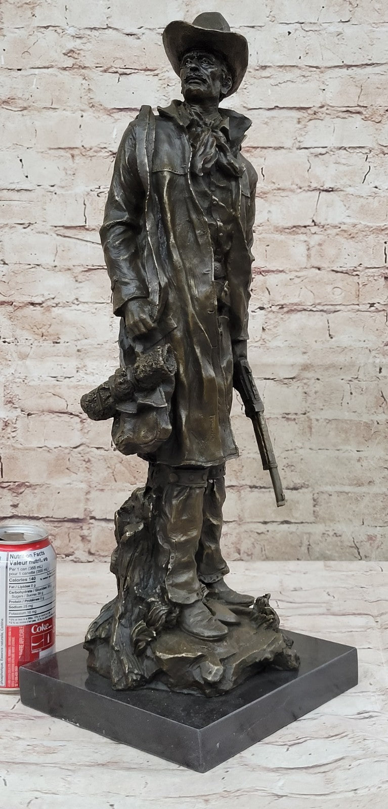 Bronze Sculpture Huge Hot Cast Male Cowboy Saddle Home Cabin Decoration Prop