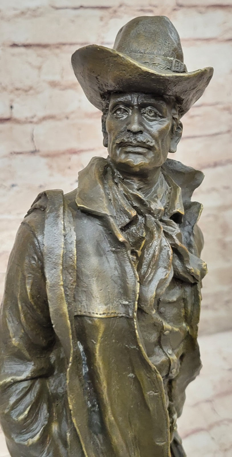 Bronze Sculpture Huge Hot Cast Male Cowboy Saddle Home Cabin Decoration Prop