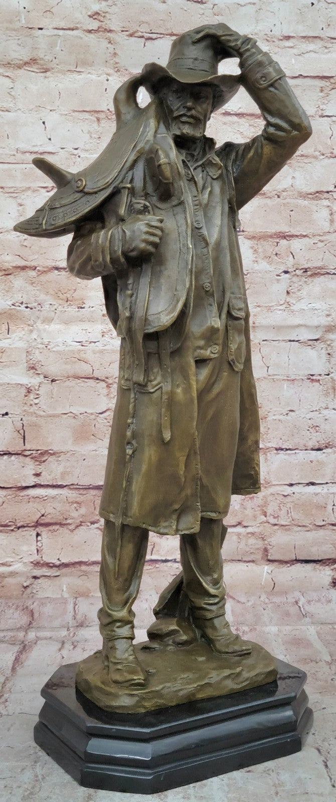 Original Season Cowboy Sheriff Bronze Sculpture Statue Hot Cast Home Deco