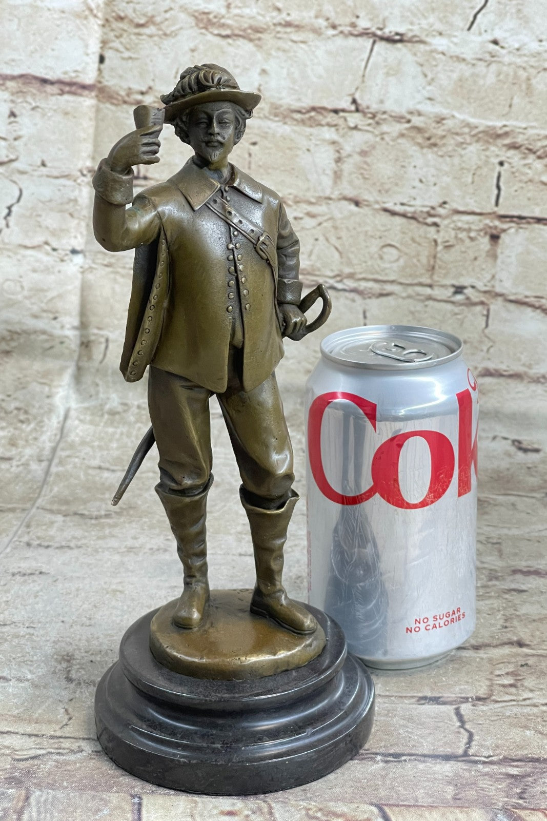Art Deco Beautiful Bronze Sculpture of a Male Fencer Hot Cast Figurine Statue