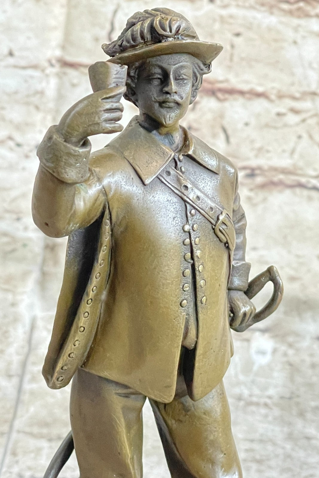Art Deco Beautiful Bronze Sculpture of a Male Fencer Hot Cast Figurine Statue
