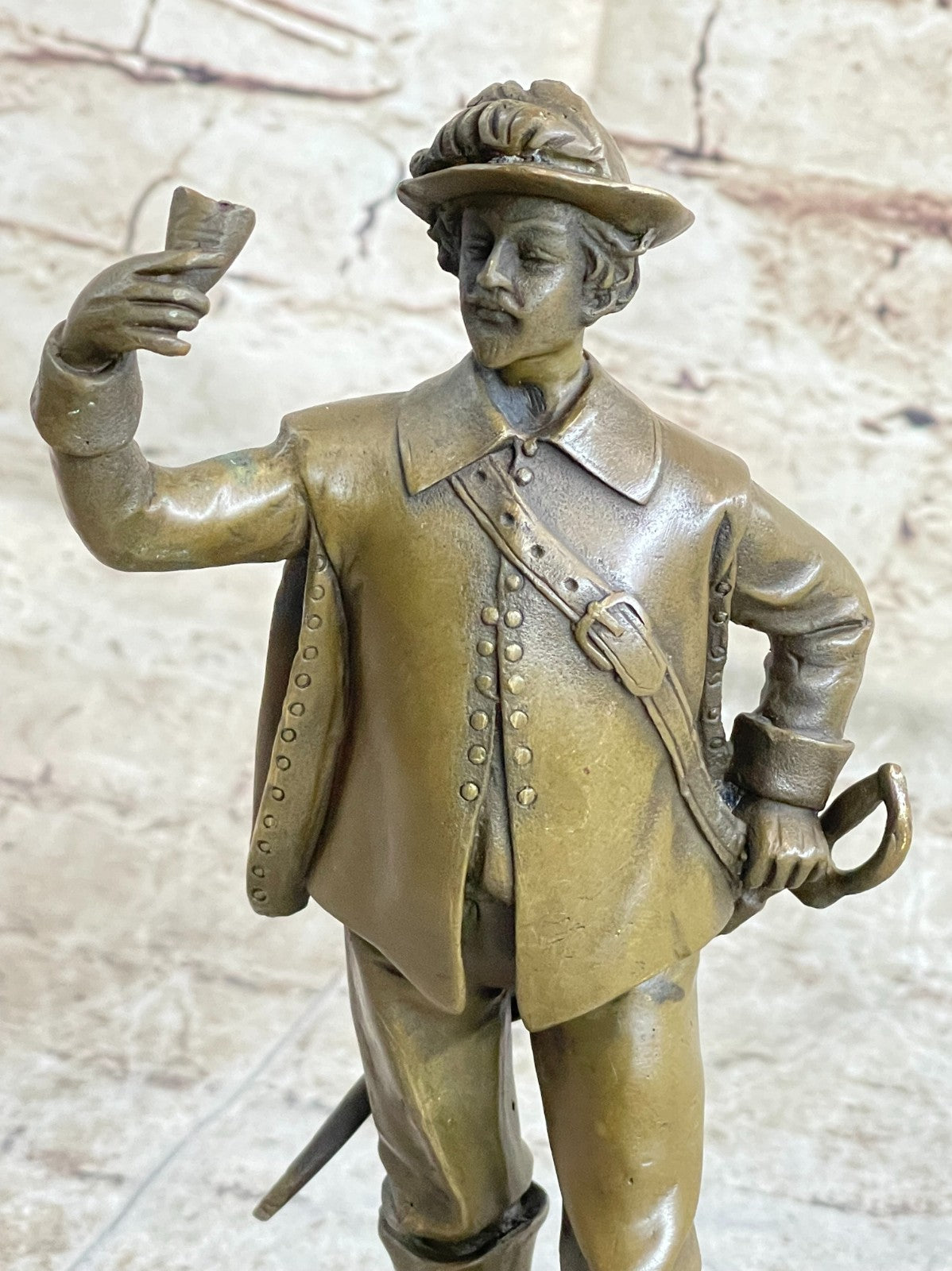 Art Deco Beautiful Bronze Sculpture of a Male Fencer Hot Cast Figurine Statue