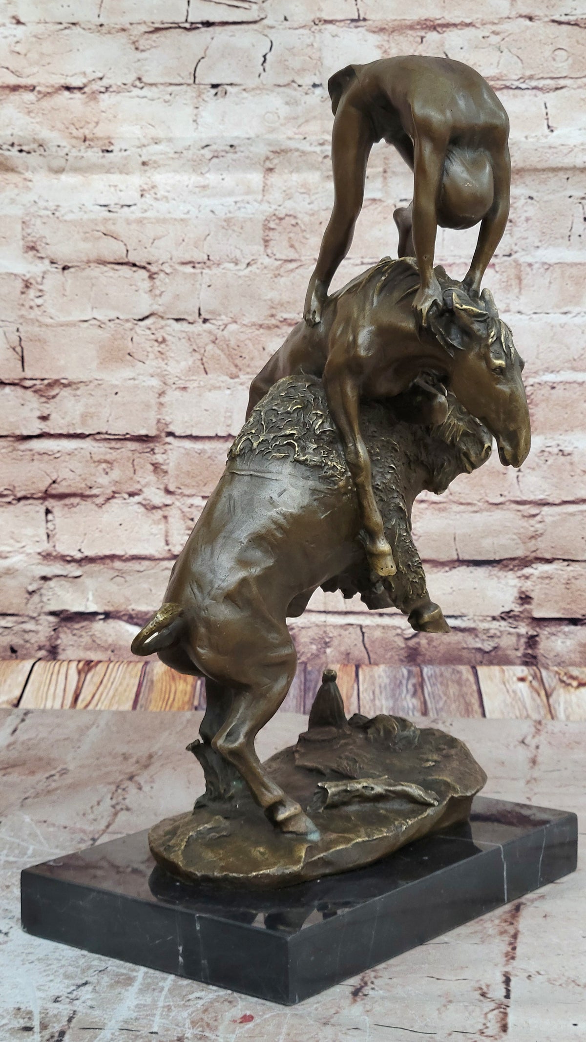 BRONZE BUFFALO HORSE BY FREDERICK REMINGTON SCULPTURE Figure ART HotCast western