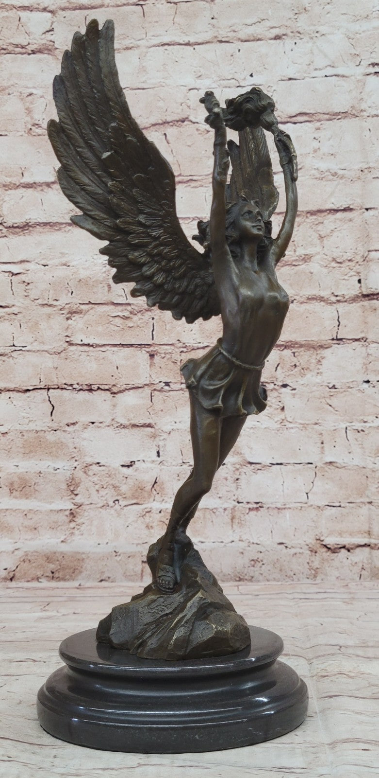 Handcrafted bronze sculpture SALE Mythical Religious Angel Moreau Signed Nude