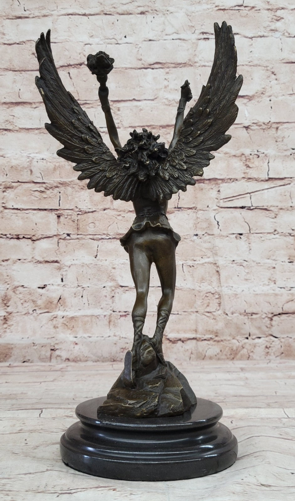 Handcrafted bronze sculpture SALE Mythical Religious Angel Moreau Signed Nude
