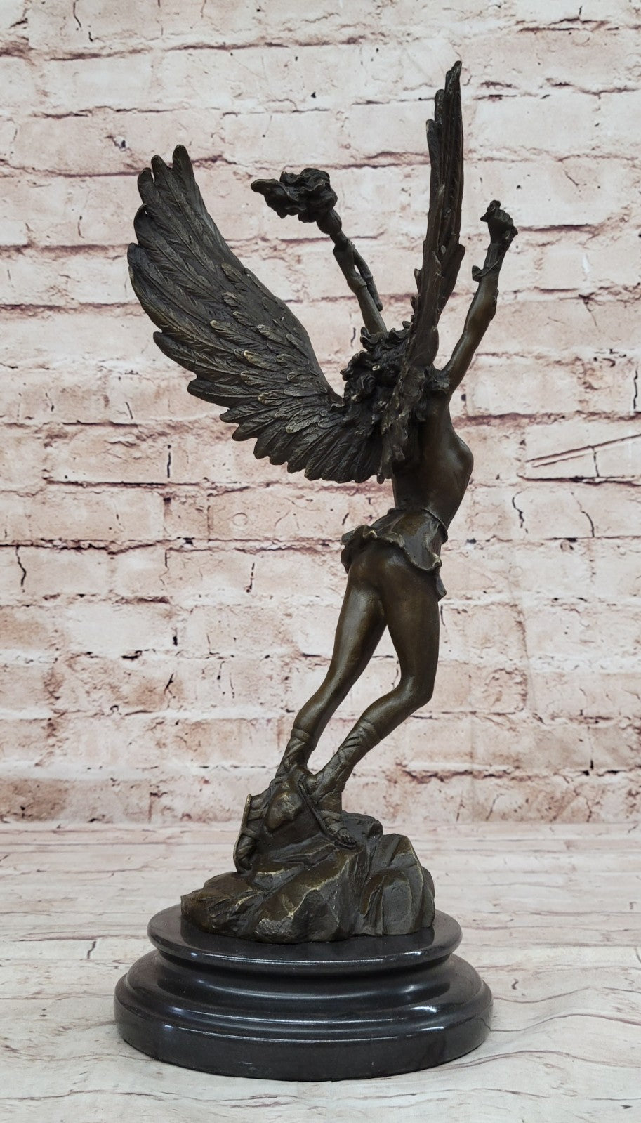 Handcrafted bronze sculpture SALE Mythical Religious Angel Moreau Signed Nude