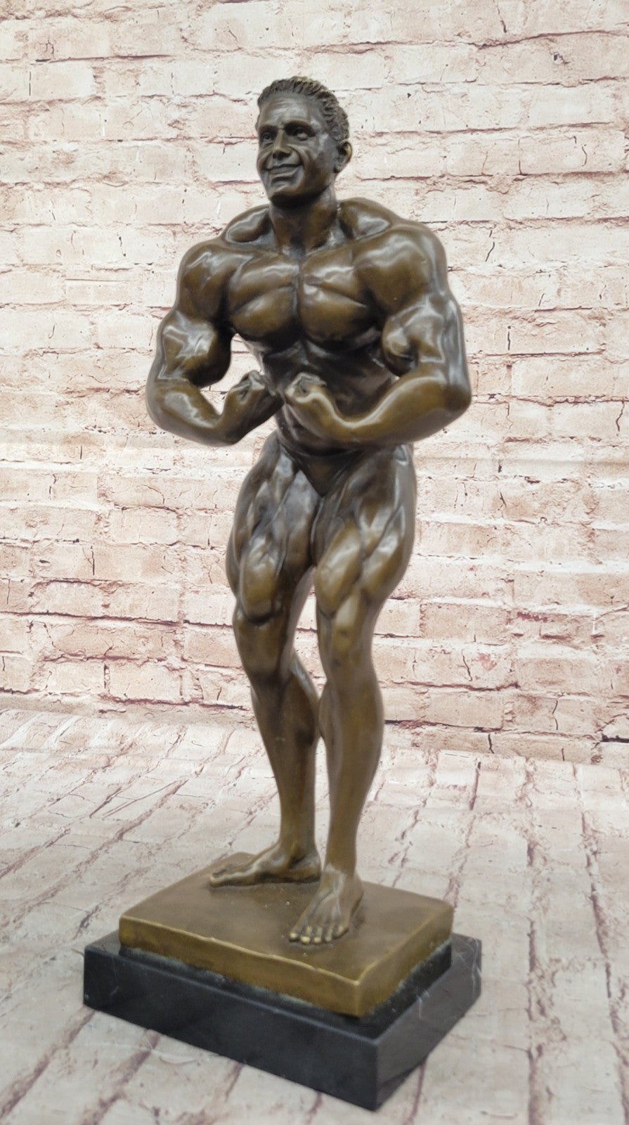 Handcrafted bronze sculpture SALE Marble Man Nude Art Modern Muscular Abstract