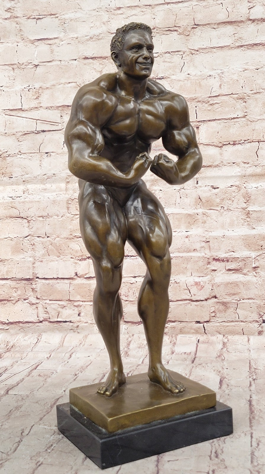 Handcrafted bronze sculpture SALE Marble Man Nude Art Modern Muscular Abstract