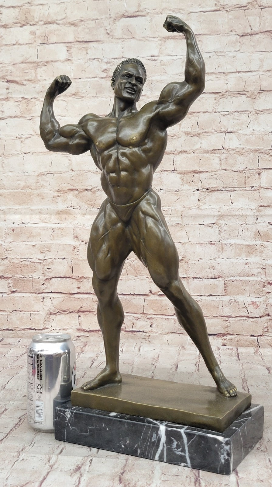 Handcrafted bronze sculpture SALE Fitness Male Nude Flexing Man Muscle Figurine