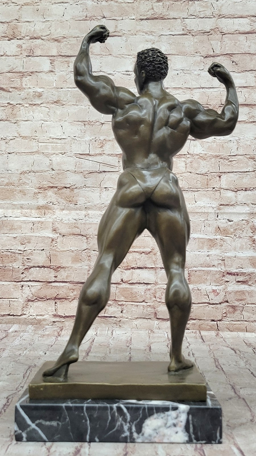 Handcrafted bronze sculpture SALE Fitness Male Nude Flexing Man Muscle Figurine