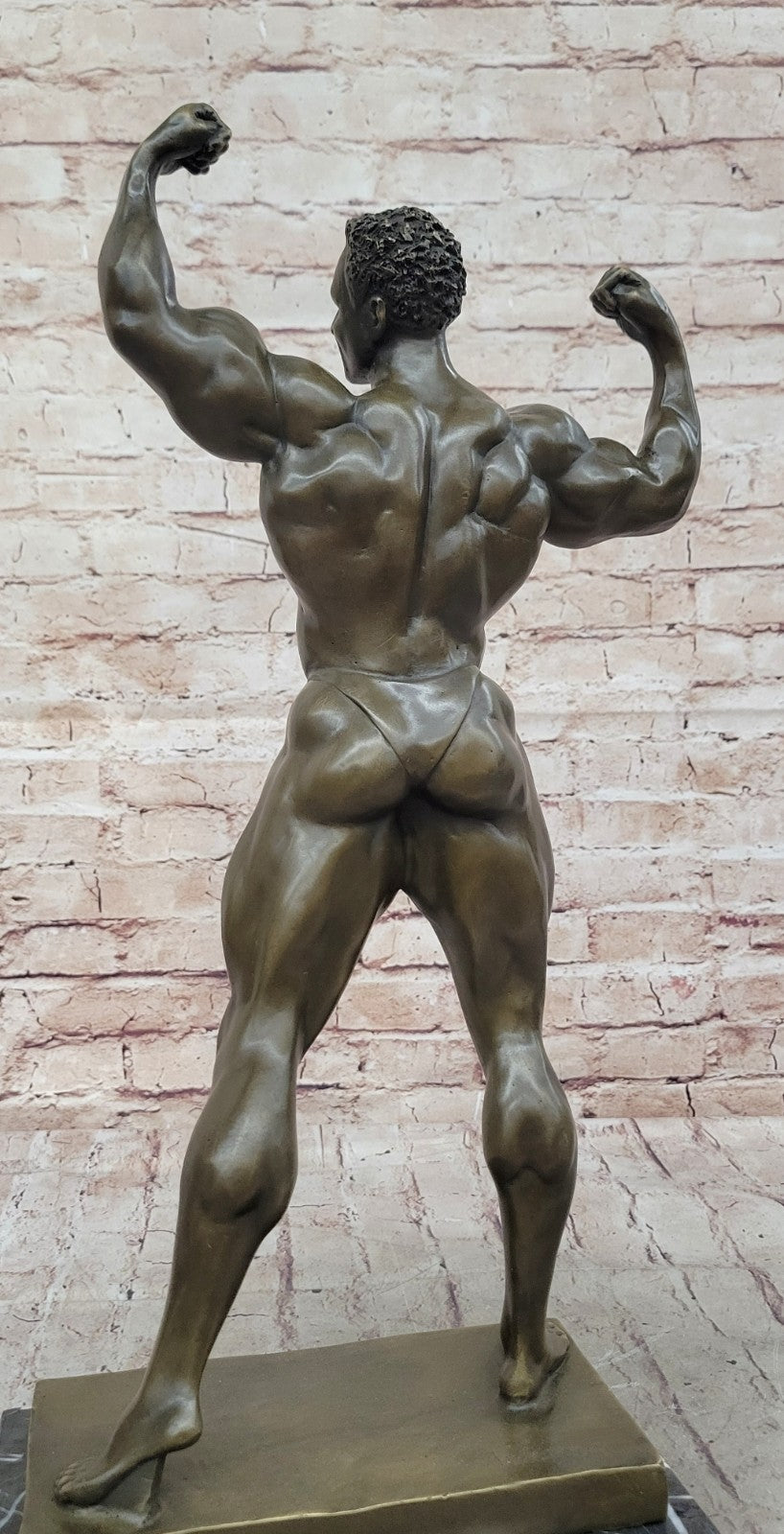 Handcrafted bronze sculpture SALE Fitness Male Nude Flexing Man Muscle Figurine