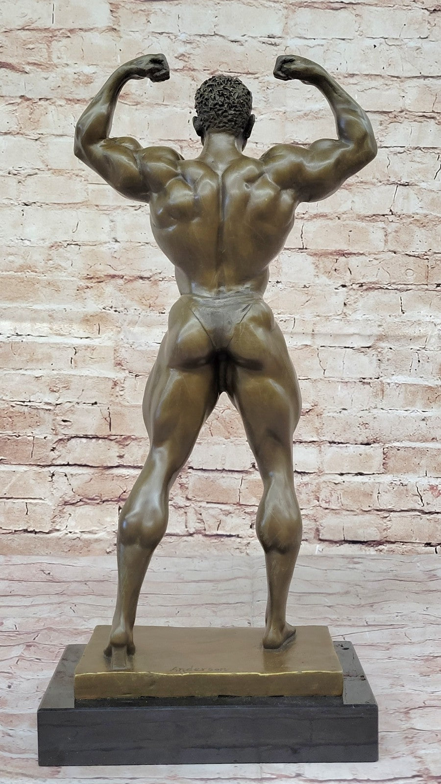 Handcrafted bronze sculpture SALE Decor Home Man Muscle Large Deco Art Original