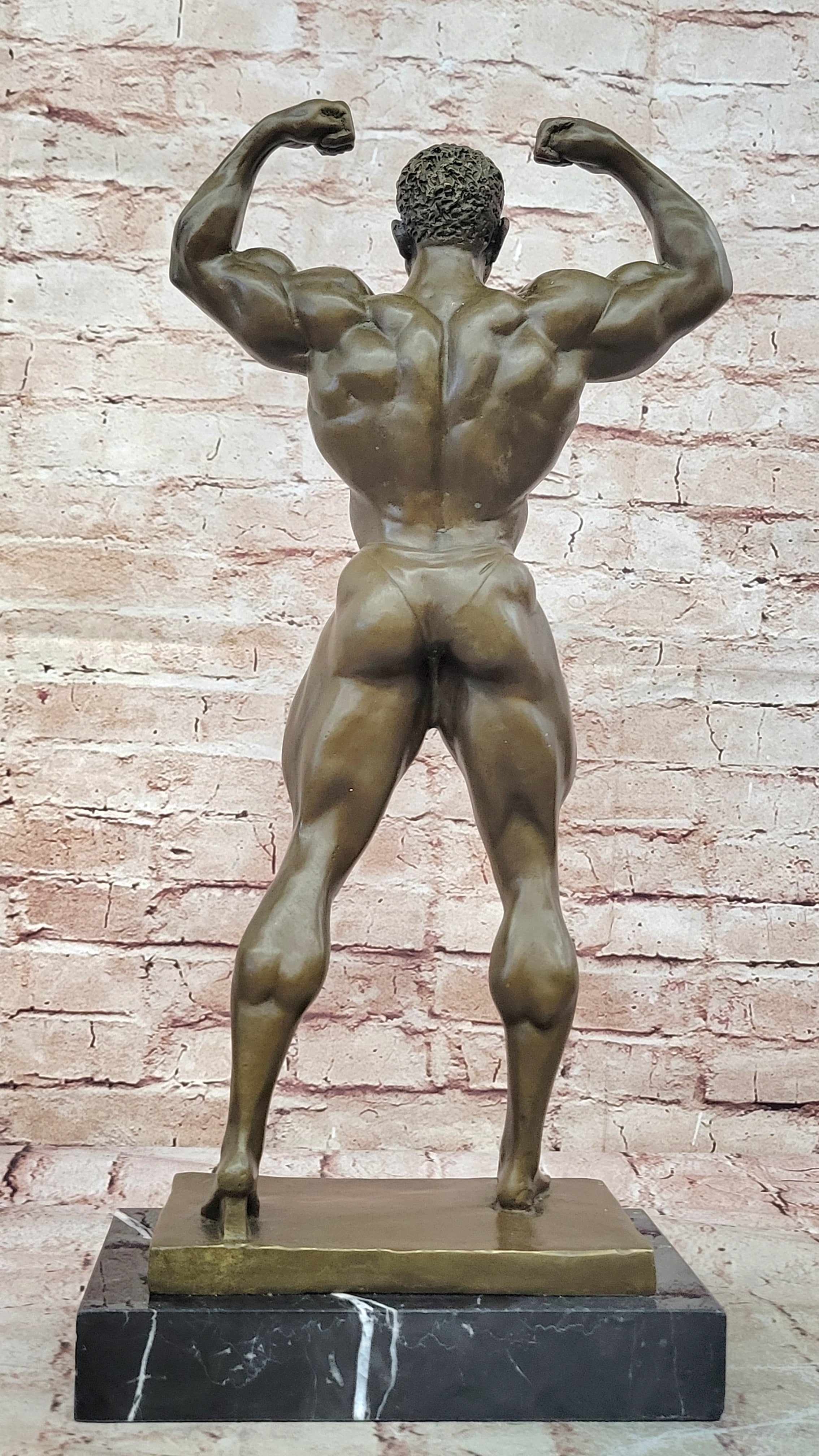 Handcrafted bronze sculpture SALE Decor Home Man Muscle Large Deco Art Original