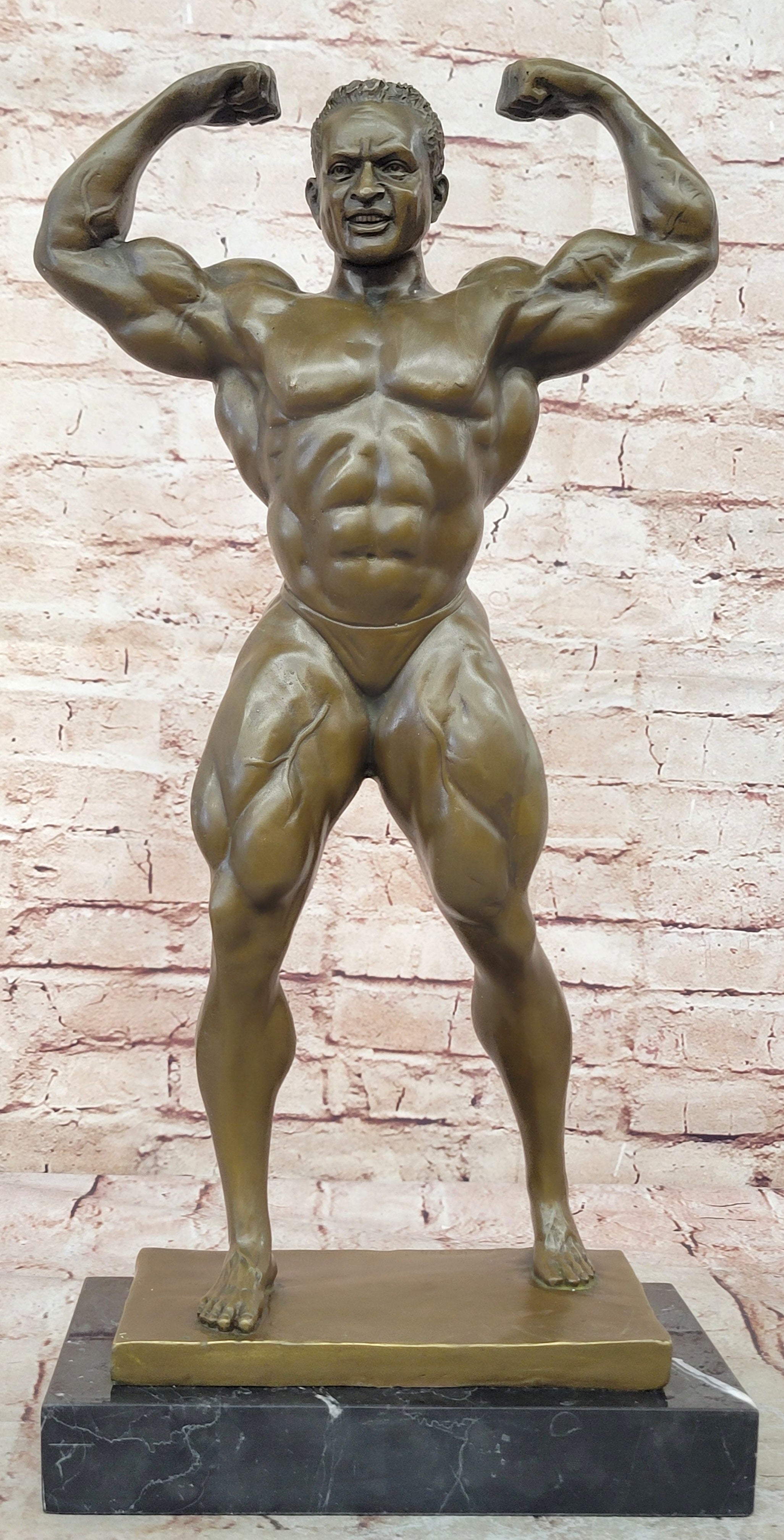 Handcrafted bronze sculpture SALE Decor Home Man Muscle Large Deco Art Original