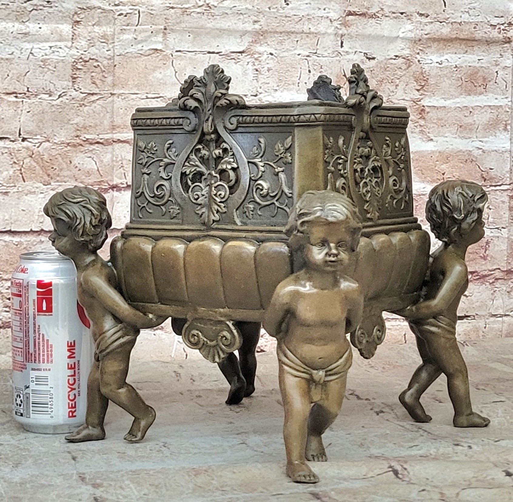 Handcrafted bronze sculpture SALE Che Joseph By Planter Puti Boy Identical Four
