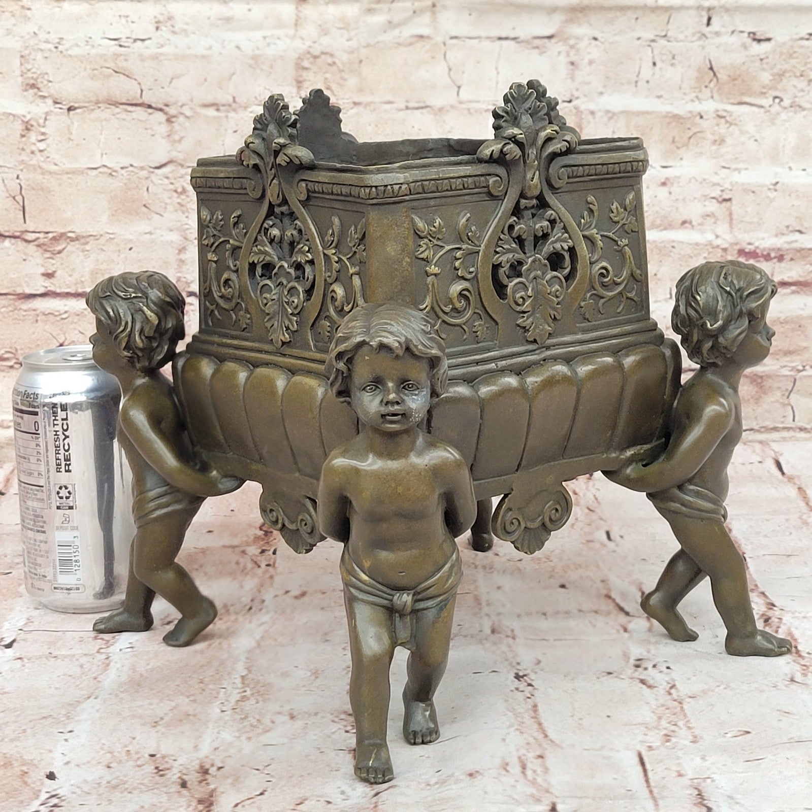 Handcrafted bronze sculpture SALE Che Joseph By Planter Puti Boy Identical Four