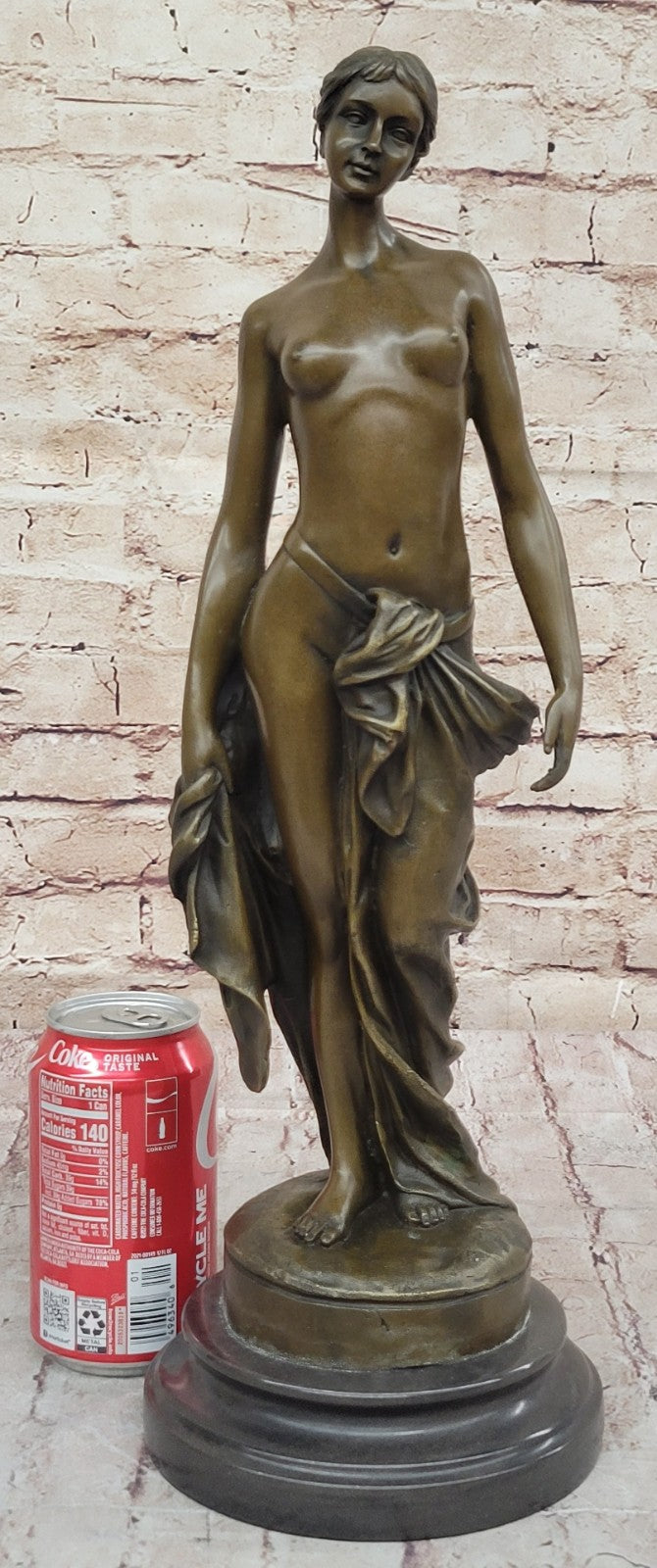 Art Deco Nude Naked Roman Woman by Brutt Handcrafted Bronze Masterpiece Sale