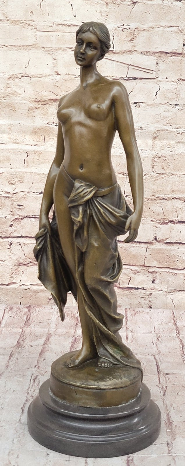 Art Deco Nude Naked Roman Woman by Brutt Handcrafted Bronze Masterpiece Sale