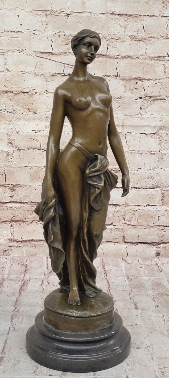 Art Deco Nude Naked Roman Woman by Brutt Handcrafted Bronze Masterpiece Sale