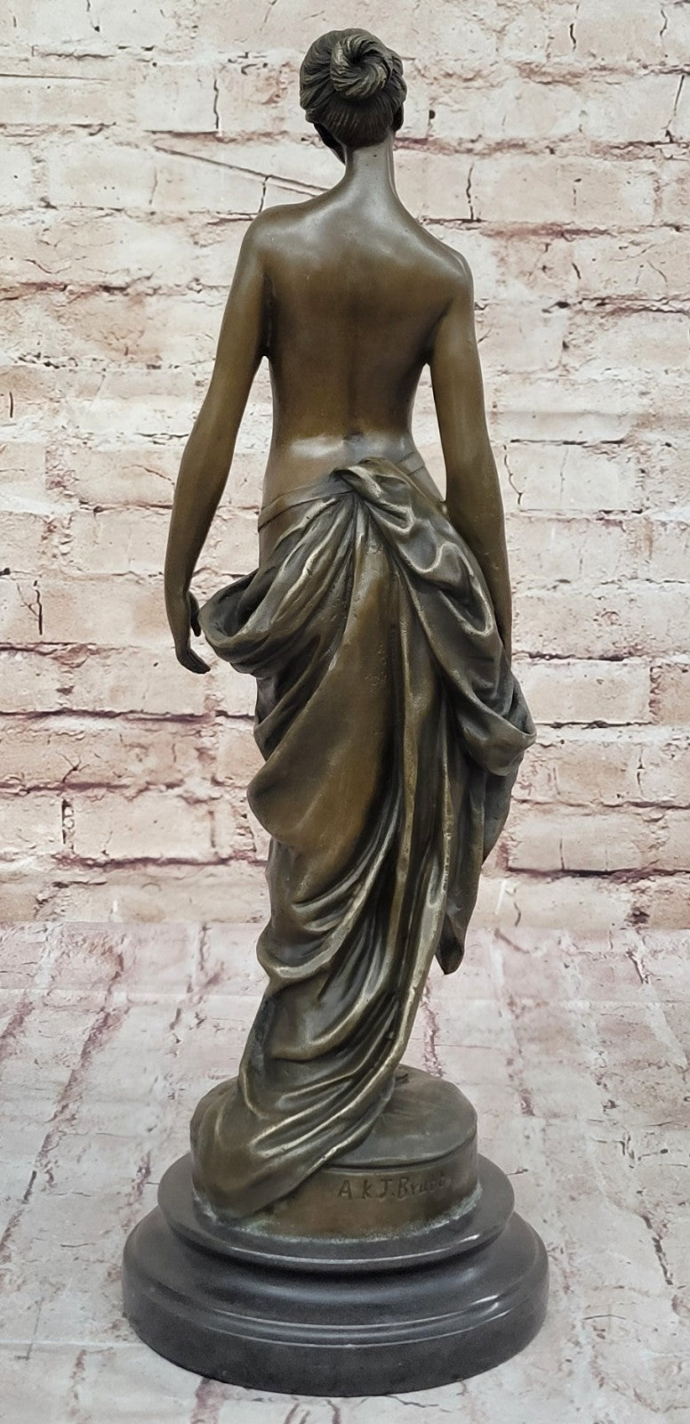 Art Deco Nude Naked Roman Woman by Brutt Handcrafted Bronze Masterpiece Sale