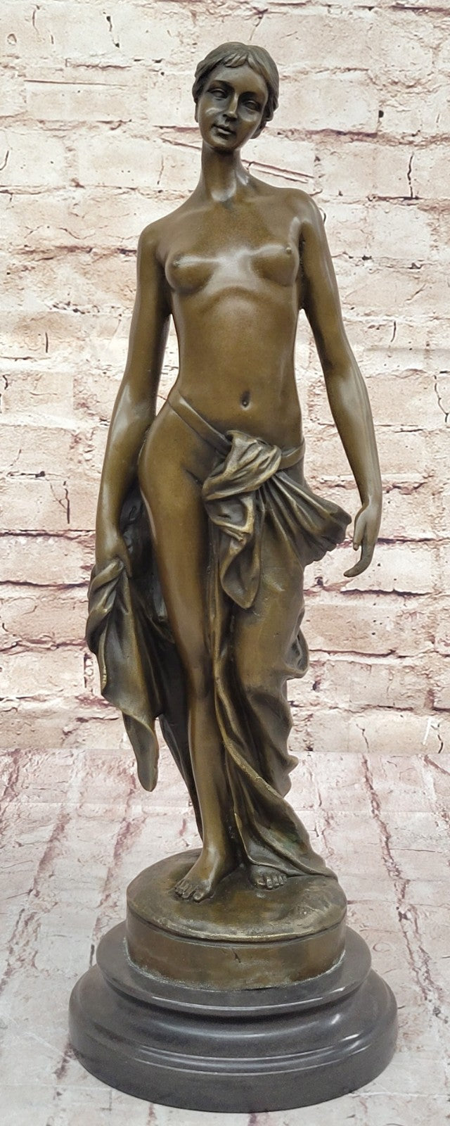 Art Deco Nude Naked Roman Woman by Brutt Handcrafted Bronze Masterpiece Sale