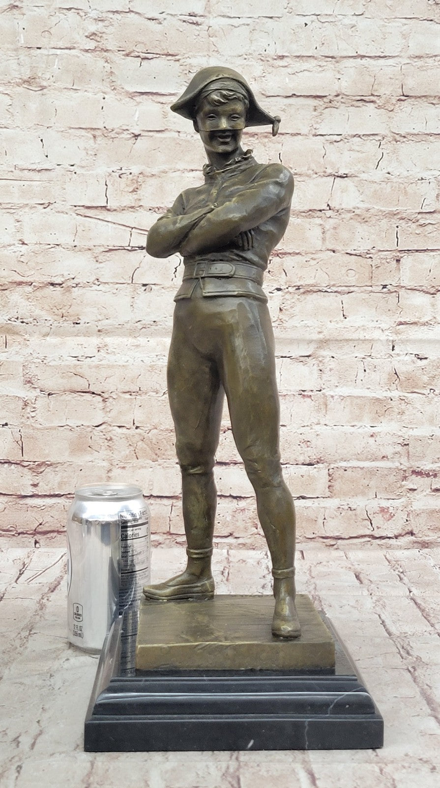 100% Solid Bronze Sculpture Rene De Saint-Marceaux Harlequin Jester Joker Hot Cast