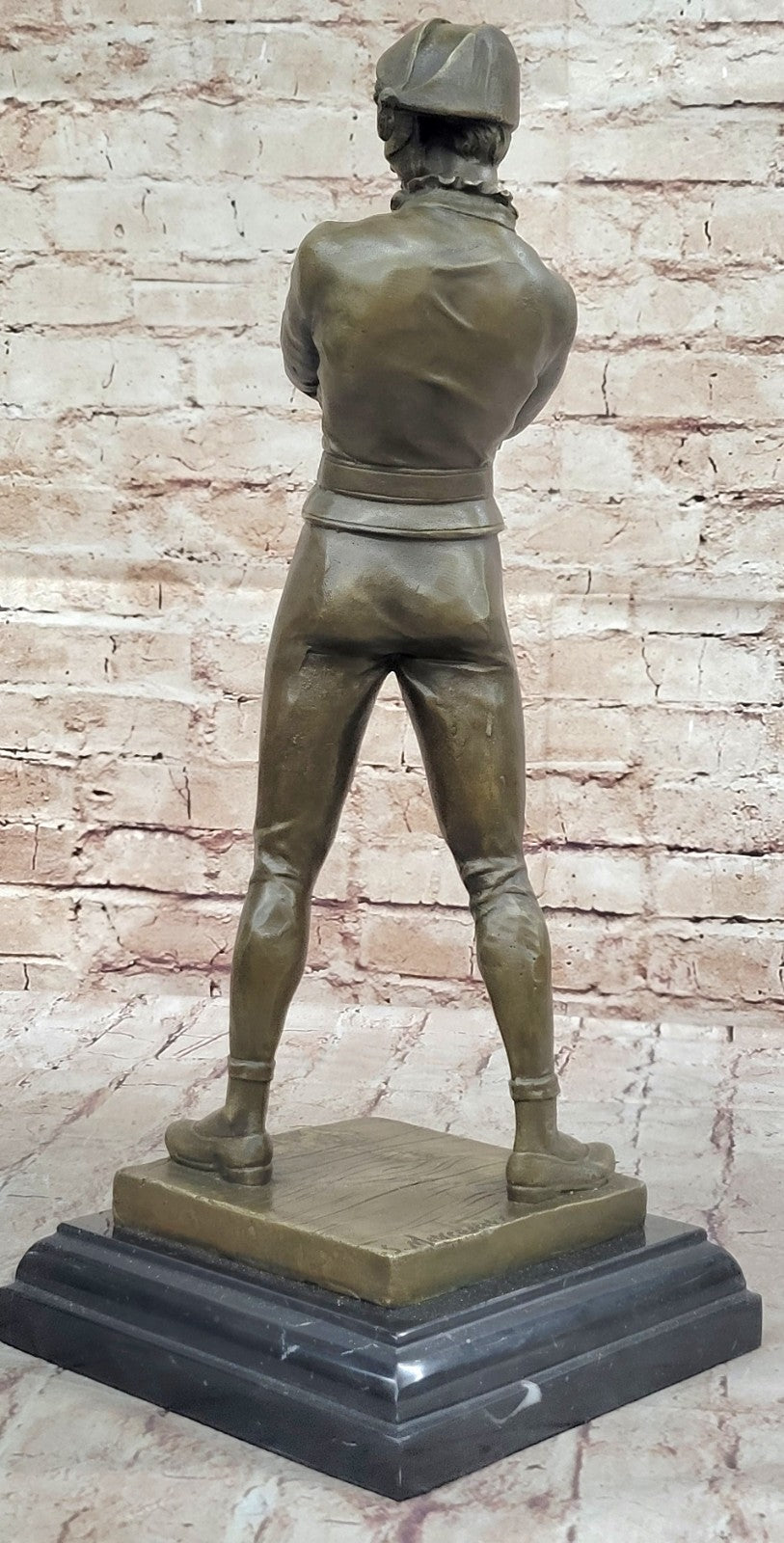 100% Solid Bronze Sculpture Rene De Saint-Marceaux Harlequin Jester Joker Hot Cast