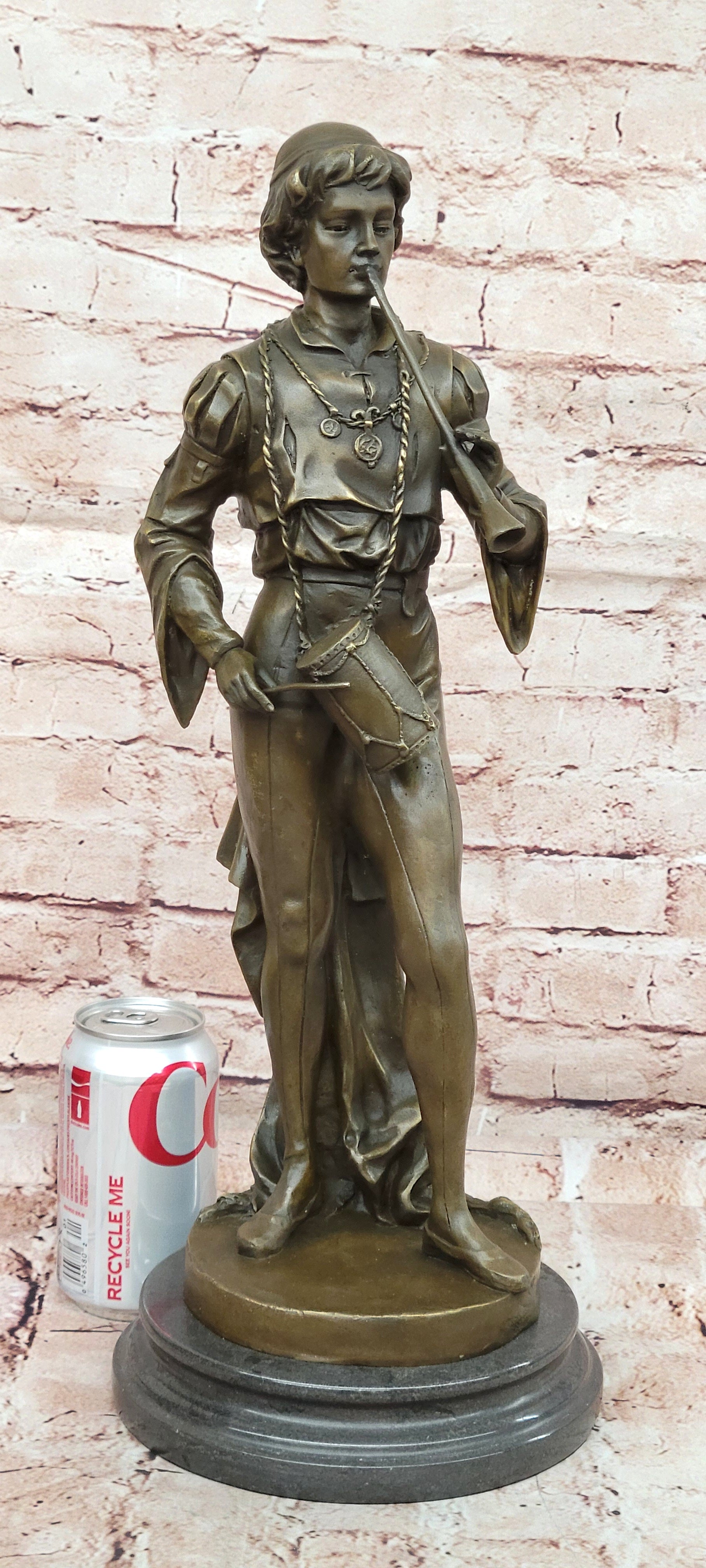 Bronze Military Statue of a Drummer in Napoleon`s Army Hot Cast Sculpture