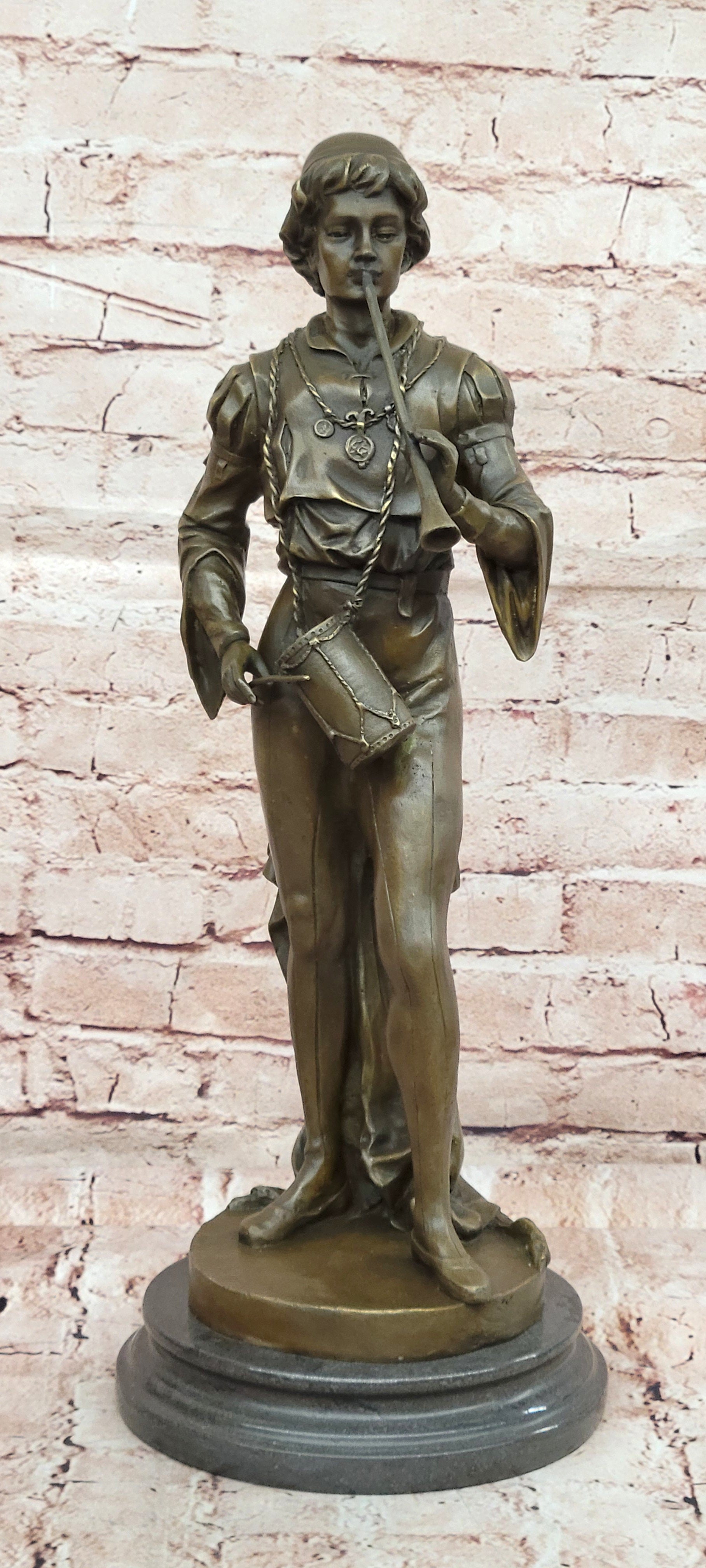 Bronze Military Statue of a Drummer in Napoleon`s Army Hot Cast Sculpture